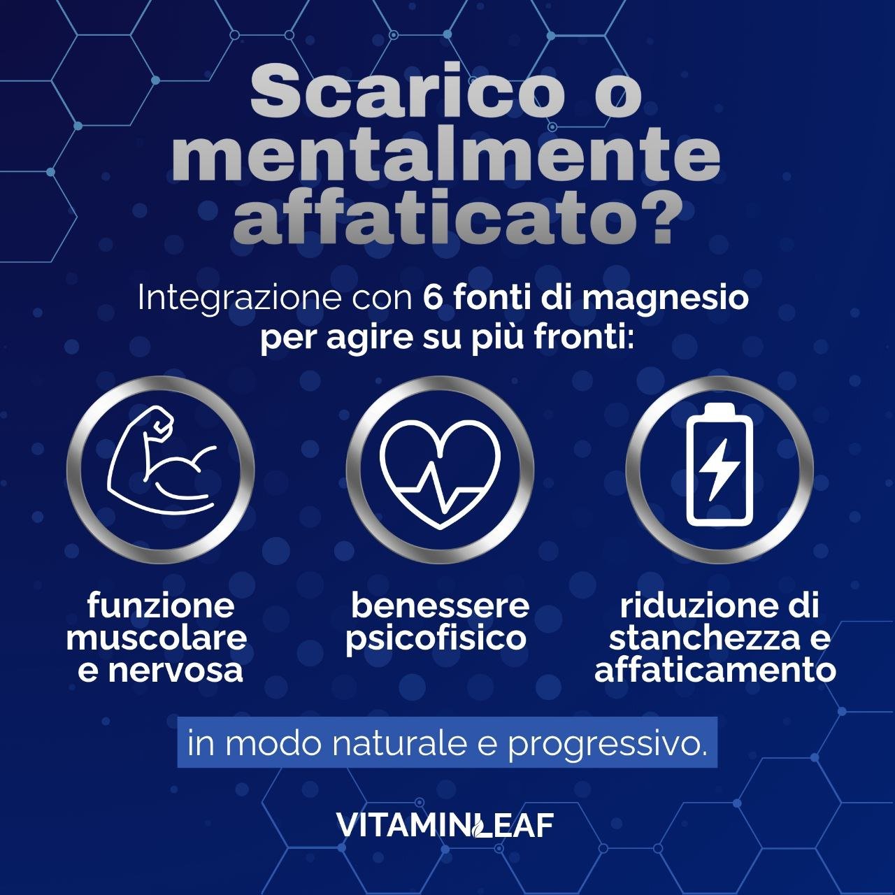 Magnesio Completo – Formula a 6 forme per Stanchezza ed Energia - VitaminLeaf