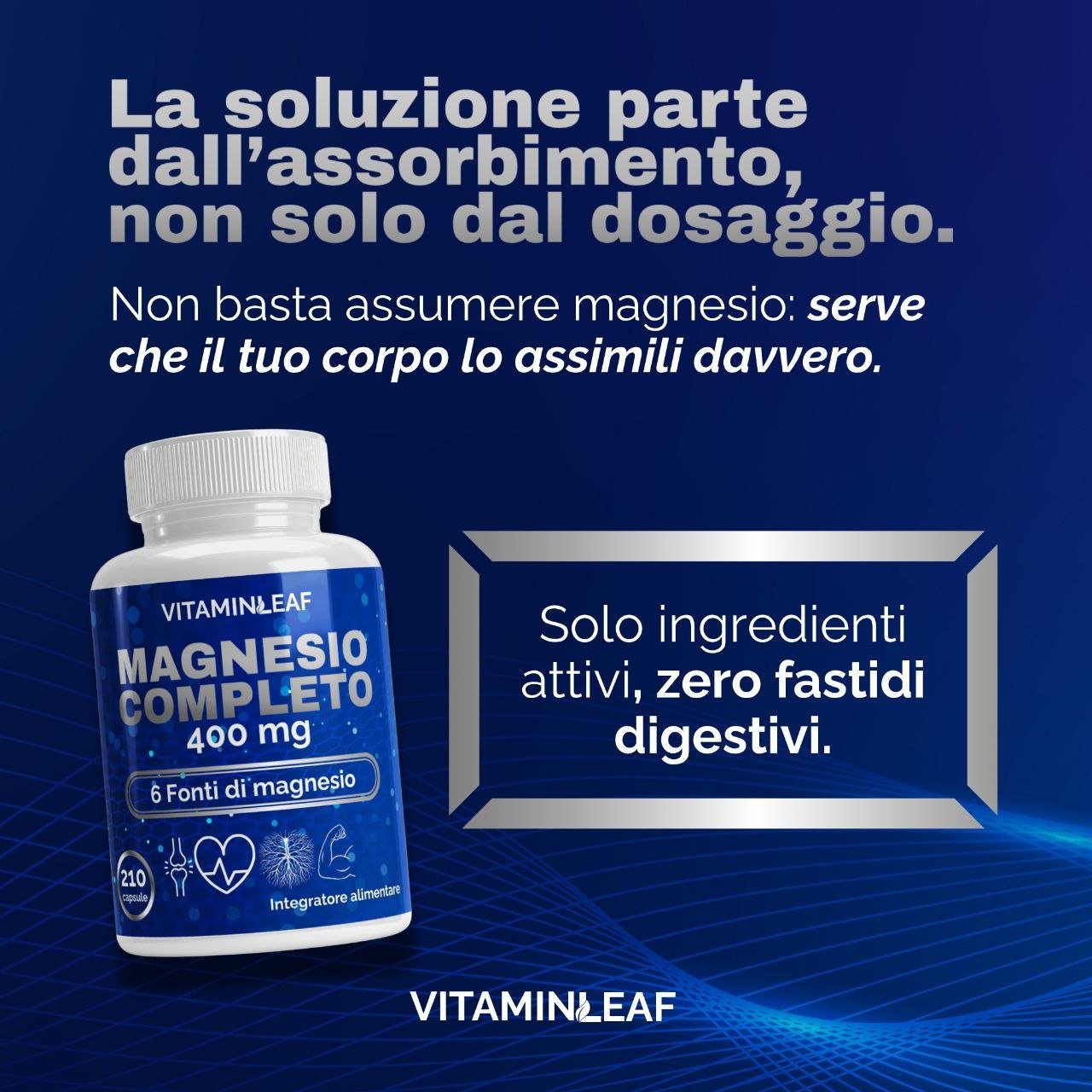 Magnesio Completo – Formula a 6 forme per Stanchezza ed Energia - VitaminLeaf